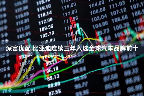 深富优配 比亚迪连续三年入选全球汽车品牌前十